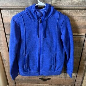 Figs Blue Essential Full Zip Fleece Hoodie Jacket Electric Blue size Small